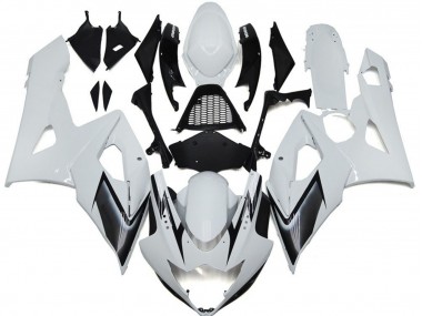 Style Blanc Brillant Avec Des Notes Argentées 05-06 GSXR 1000 Carénage Moto