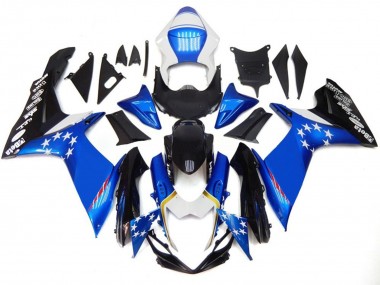 Style Bleu Avec Des Étoiles Rouges 11-24 GSXR 600-750 Carénage Moto