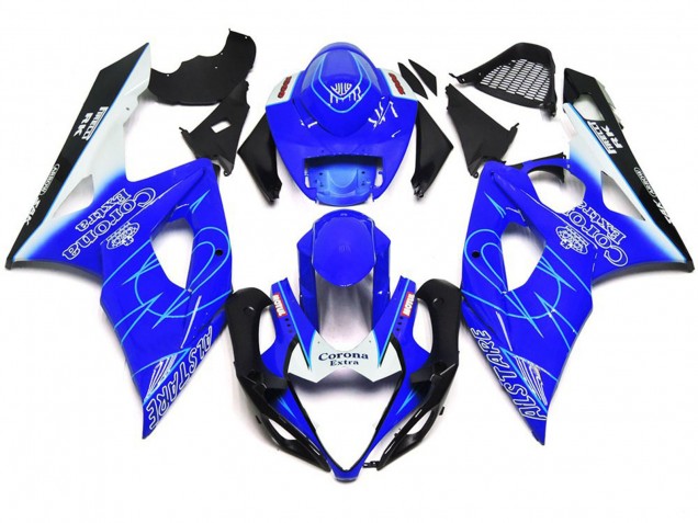 Style Bleu & Blanc Corona 05-06 GSXR 1000 Carénage Moto