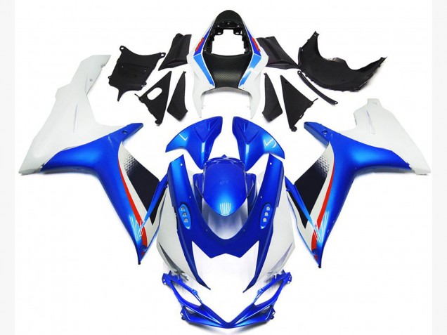 Style Bleu Profond & Blanc Brillant 11-24 GSXR 600-750 Carénage Moto