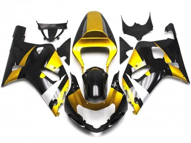 Style Doré & Noir Brillant 01-03 GSXR 600-750 Carénage Moto