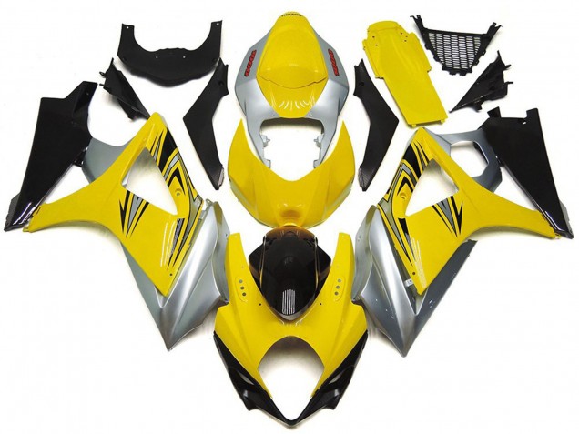 Style Jaune & Argent OEM 07-08 GSXR 1000 Carénage Moto