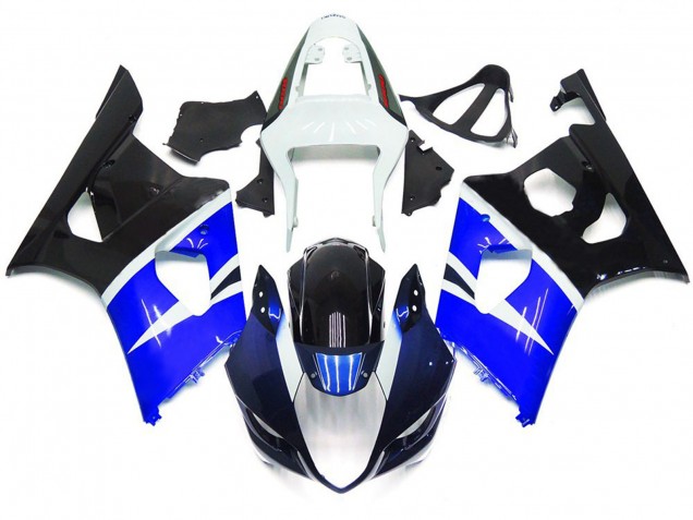 Style Personnalisé Bleu & Noir Brillant 03-04 GSXR 1000 Carénage Moto