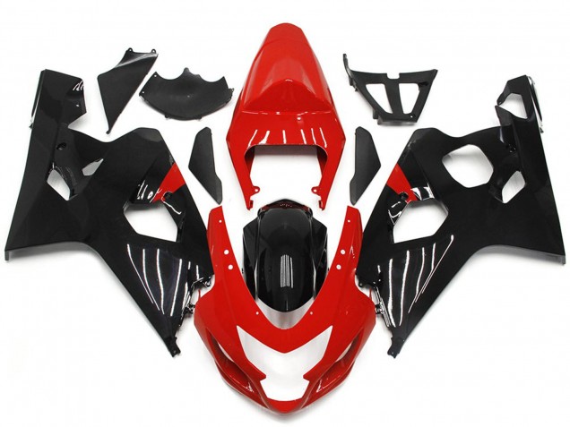 Style Rouge & Noir Brillant 04-05 GSXR 600-750 Carénage Moto