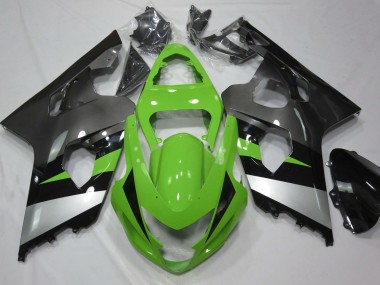 Vert & Argent 04-05 GSXR 600-750 Carénage Moto