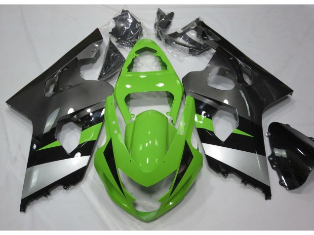 Vert & Argent 04-05 GSXR 600-750 Carénage Moto