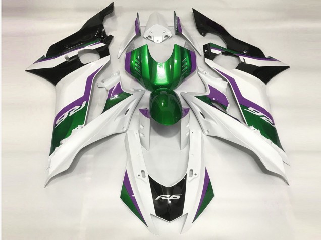 Vert & Blanc Brillant 17-21 R6 Carénage Moto
