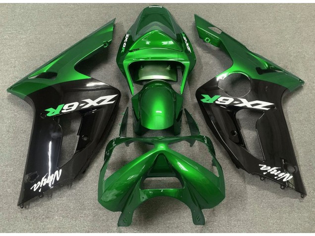 Vert Brillant & Noir 03-04 ZX6R Carénage Moto
