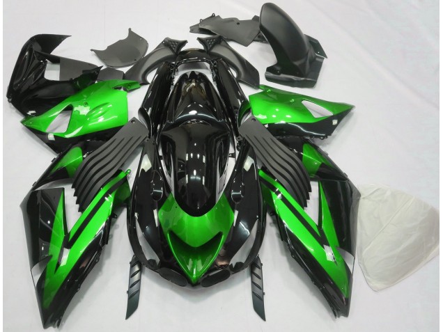 Vert Brillant & Noir Uni 06-11 ZX14R Carénage Moto