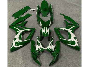 Vert Foncé & Blanc 06-07 GSXR 600-750 Carénage Moto