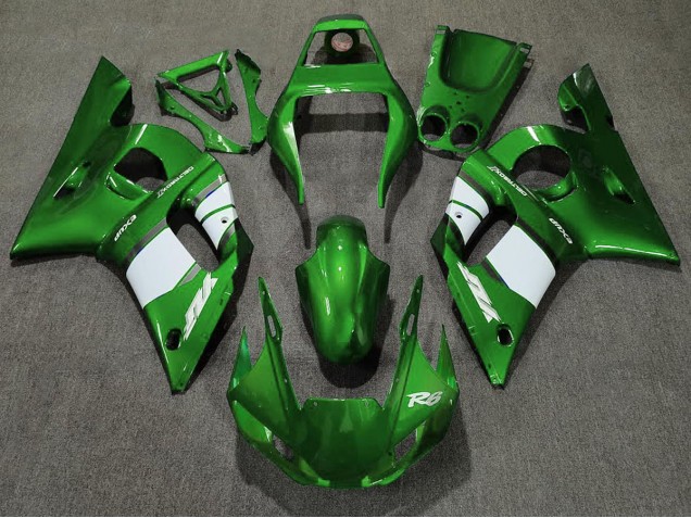 Vert Foncé & Blanc 98-02 R6 Carénage Moto