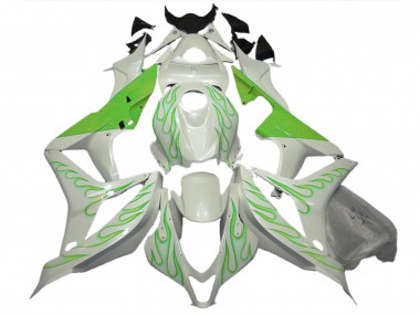 Vert Lime Flamme Sur Blanc 07-08 CBR600RR Carénage Moto