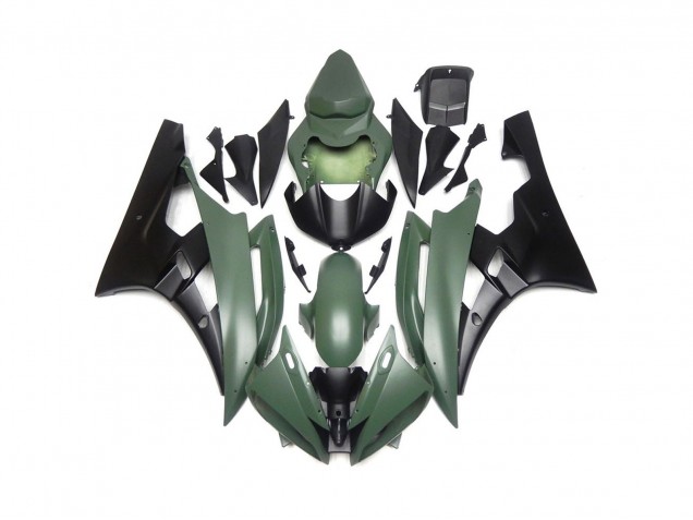 Vert Mat & Noir Personnalisés 06-07 R6 Carénage Moto