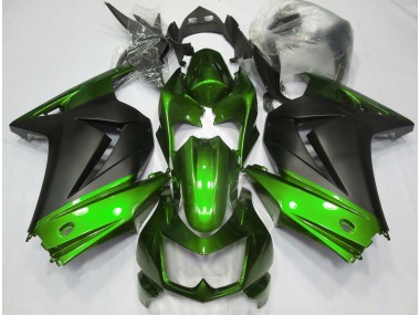 Vert & Noir Mat 08-12 Ninja 250 Carénage Moto
