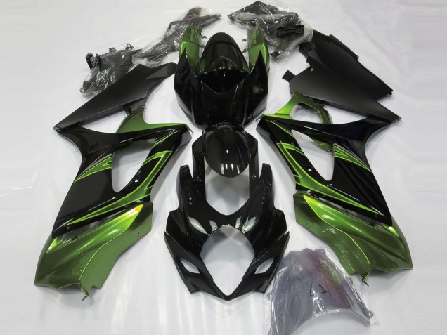 Vert Électrique & Noir Brillant 07-08 GSXR 1000 Carénage Moto