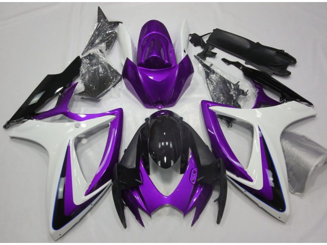 Violet & Blanc Débadgé 06-07 GSXR 600-750 Carénage Moto