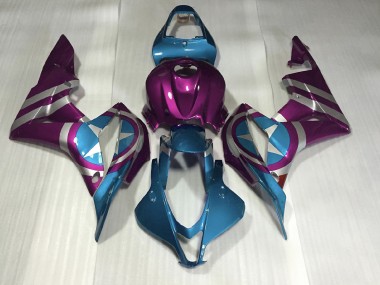 Violet & Bleu Clair Captain America 07-08 CBR600RR Carénage Moto