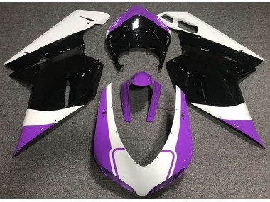 Violet Brillant Blanc & Noir 07-14 Ducati 848 1098 1198 Carénage Moto