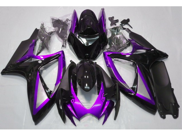 Violet Brillant & Noir 06-07 GSXR 600-750 Carénage Moto