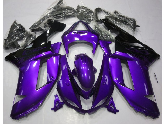 Violet Brillant & Noir 07-08 ZX6R Carénage Moto
