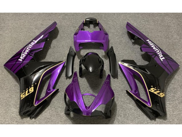 Violet Brillant & Noir 09-12 Daytona 675 Carénage Moto