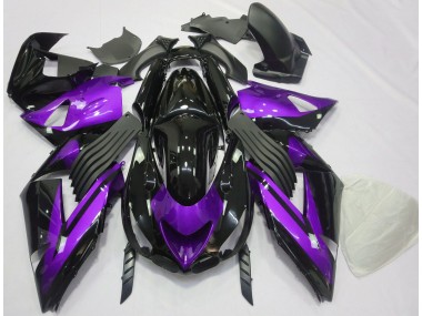 Violet Brillant & Noir Uni 06-11 ZX14R Carénage Moto