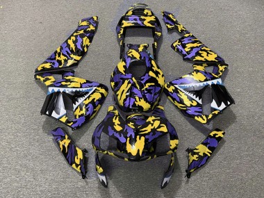Violet & Jaune Camo 03-04 CBR600RR Carénage Moto