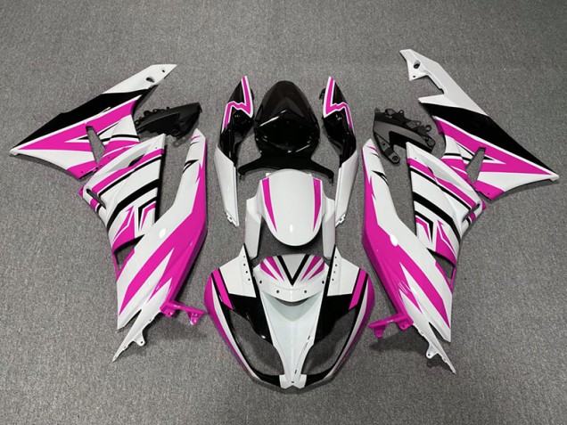 Zag Rose Blanc & Noir 09-12 ZX6R Carénage Moto