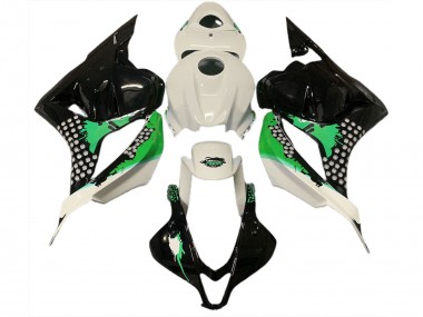 Éclaboussures Blanches & Vertes Brillantes 09-12 CBR600RR Carénage Moto