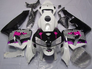 Éclaboussures Roses Sur Noir Brillant 05-06 CBR600RR Carénage Moto