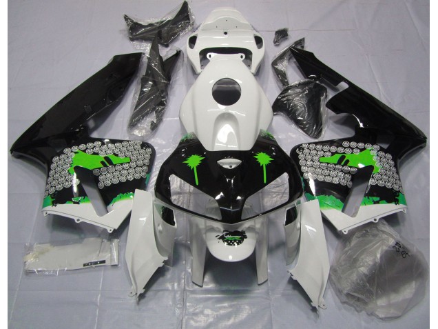 Éclaboussures Vertes Sur Noir Brillant 05-06 CBR600RR Carénage Moto