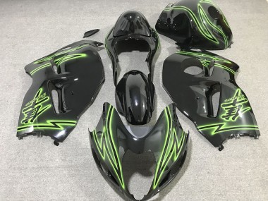 Éclair Noir & Vert 97-07 GSXR 1300 Carénage Moto