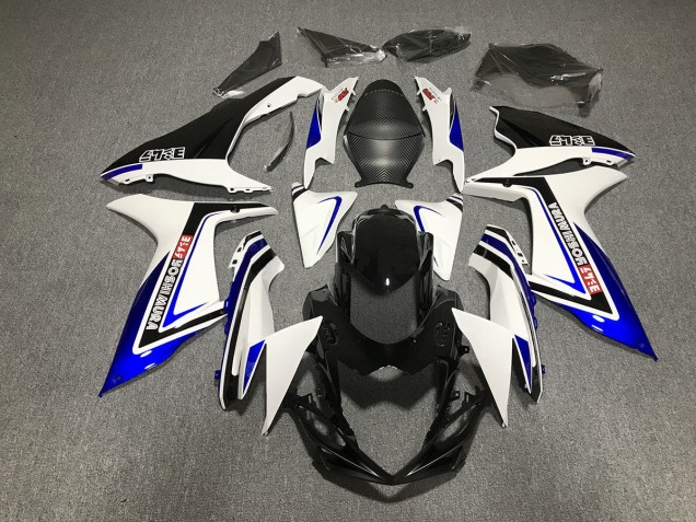 Écriture Bleue En Noir & Blanc 11-24 GSXR 600-750 Carénage Moto